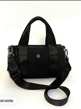 Iris and rainbow Black Crossbody mini duffle Bag